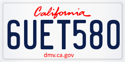 CA license plate 6UET580