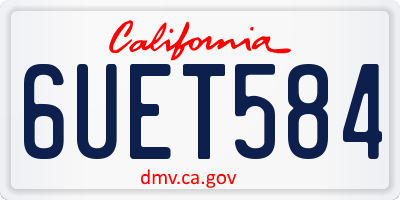 CA license plate 6UET584