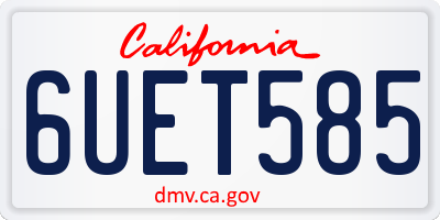 CA license plate 6UET585