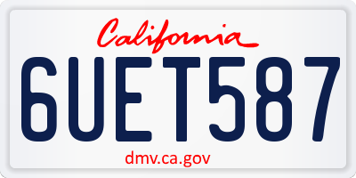 CA license plate 6UET587