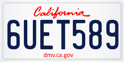 CA license plate 6UET589