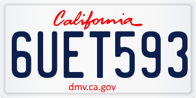 CA license plate 6UET593
