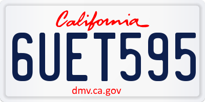 CA license plate 6UET595