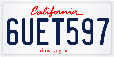 CA license plate 6UET597