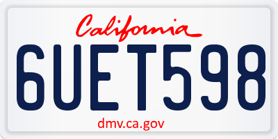 CA license plate 6UET598