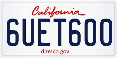 CA license plate 6UET600