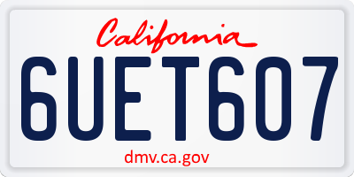 CA license plate 6UET607