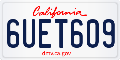 CA license plate 6UET609