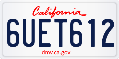 CA license plate 6UET612