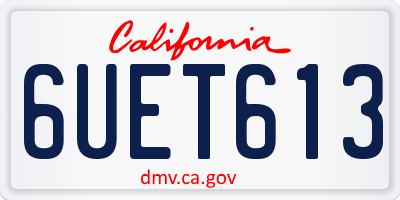 CA license plate 6UET613