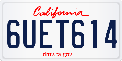 CA license plate 6UET614