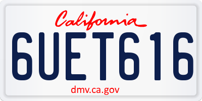 CA license plate 6UET616