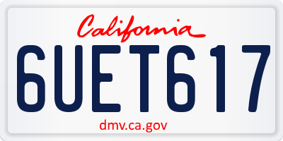 CA license plate 6UET617