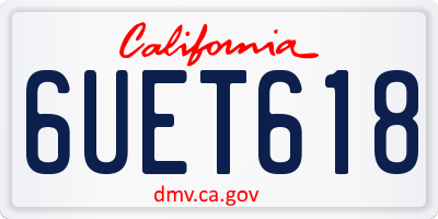 CA license plate 6UET618