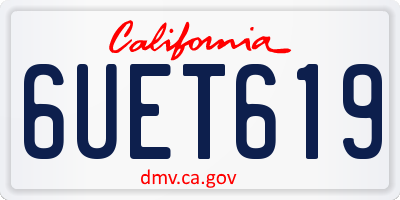 CA license plate 6UET619