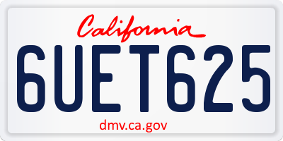 CA license plate 6UET625