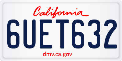 CA license plate 6UET632