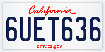 CA license plate 6UET636