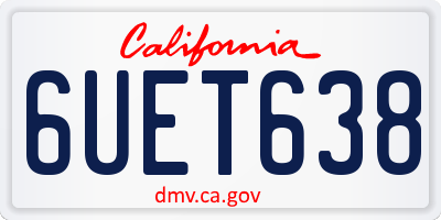 CA license plate 6UET638