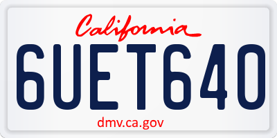 CA license plate 6UET640