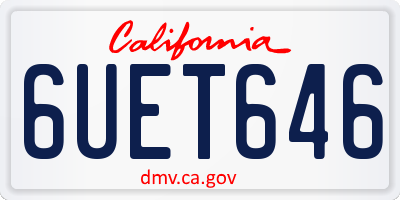 CA license plate 6UET646