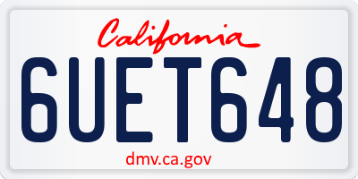 CA license plate 6UET648