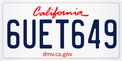 CA license plate 6UET649