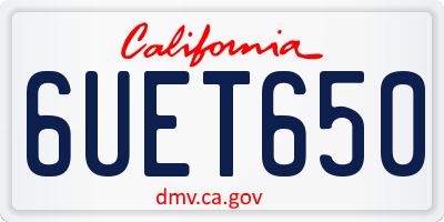 CA license plate 6UET650