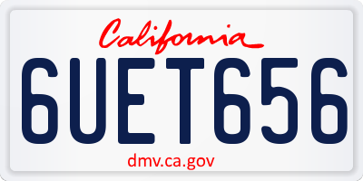 CA license plate 6UET656