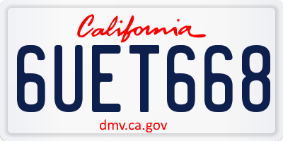 CA license plate 6UET668