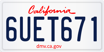 CA license plate 6UET671