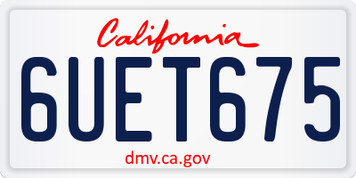 CA license plate 6UET675