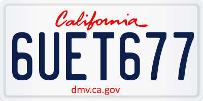 CA license plate 6UET677