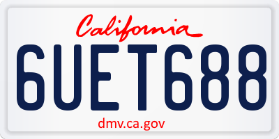 CA license plate 6UET688