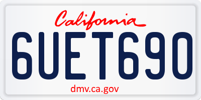 CA license plate 6UET690