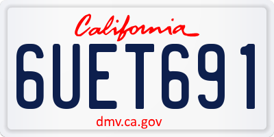 CA license plate 6UET691