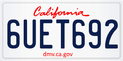 CA license plate 6UET692