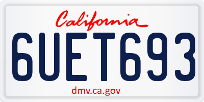 CA license plate 6UET693