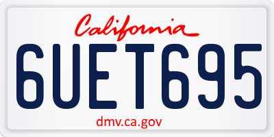 CA license plate 6UET695