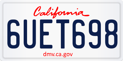 CA license plate 6UET698