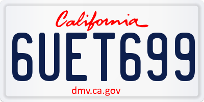 CA license plate 6UET699