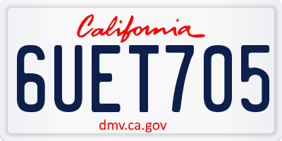 CA license plate 6UET705