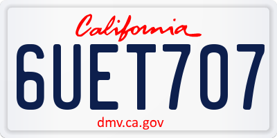 CA license plate 6UET707