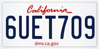 CA license plate 6UET709