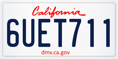 CA license plate 6UET711