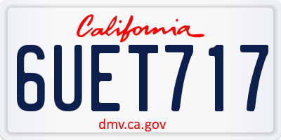 CA license plate 6UET717