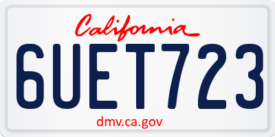 CA license plate 6UET723