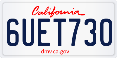 CA license plate 6UET730