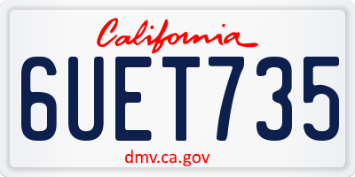 CA license plate 6UET735