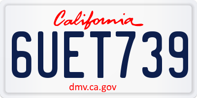 CA license plate 6UET739